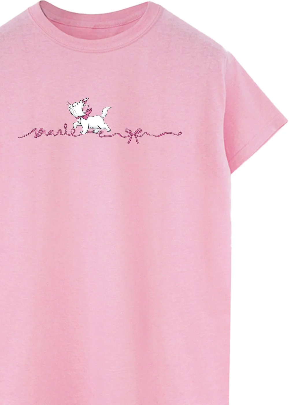Disney Pink The Aristocats Marie Ribbon Boyfriend Fit T-Shirt - XXL Image 2