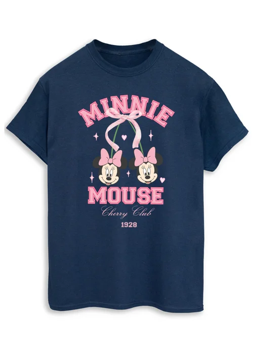Disney Women Minnie Mouse Cherry Club Boyfriend Fit T-Shirt - XXL Image 1