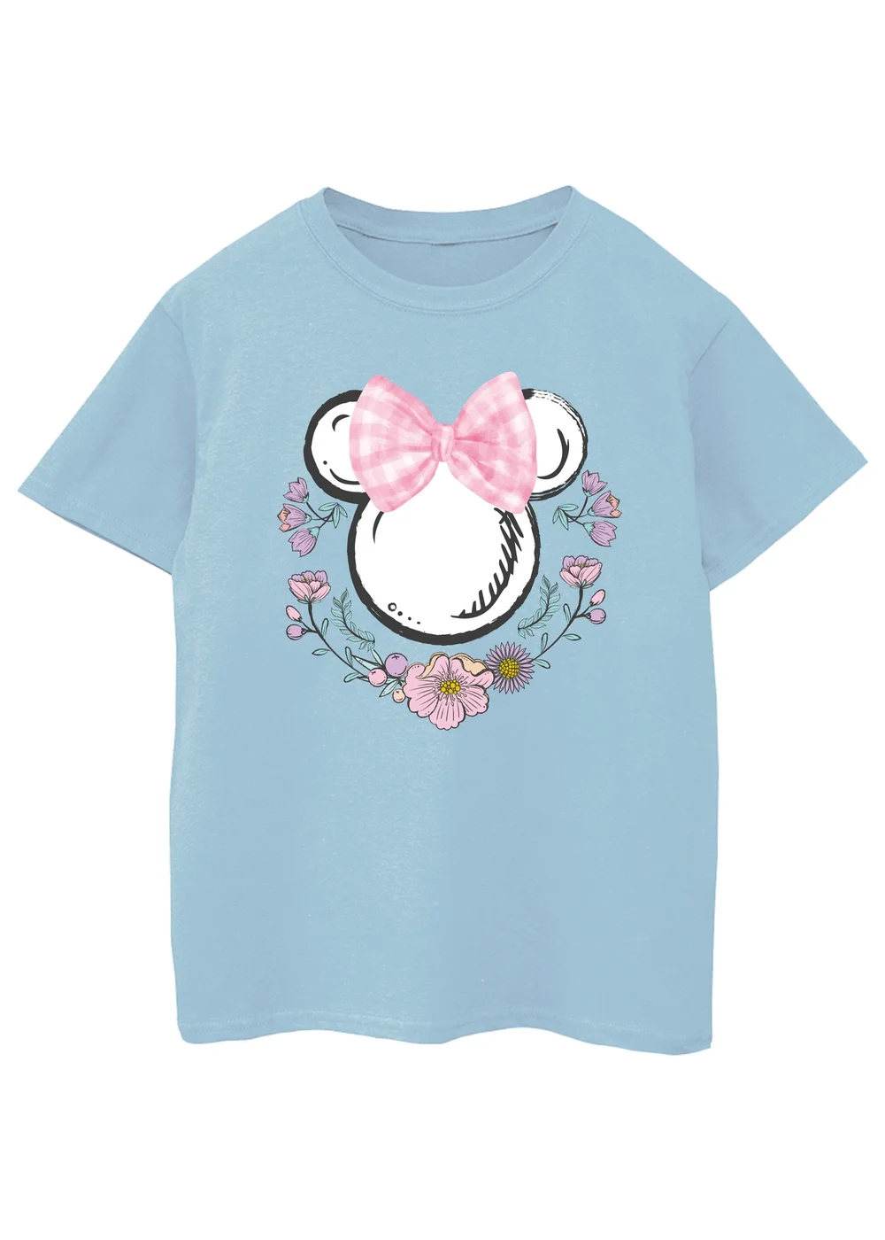 Disney Kids Blue Minnie Mouse Bows Flowers T-Shirt (3-13 Years) - Age 3-4 Years Image 1