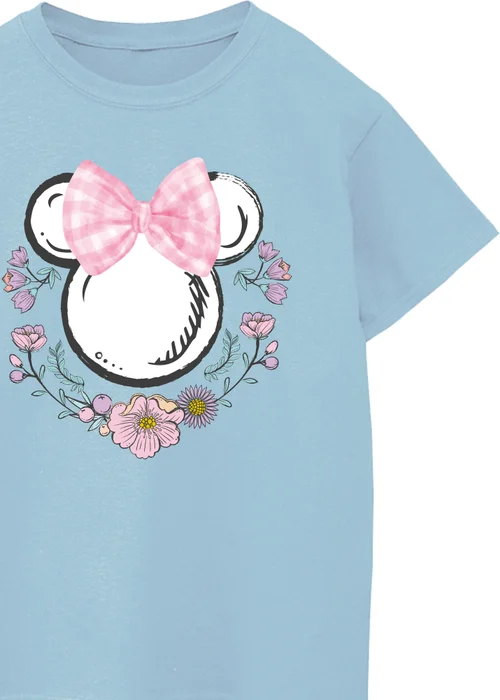 Disney Kids Blue Minnie Mouse Bows Flowers T-Shirt (3-13 Years) - Age 3-4 Years Image 2