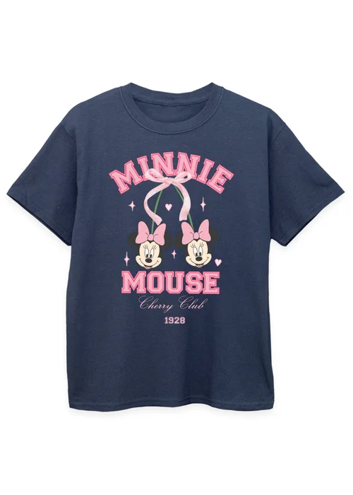 Disney Kids Navy Minnie Mouse Cherry Club T-Shirt (3-13 Years) - Age 12-13 Years Image 1