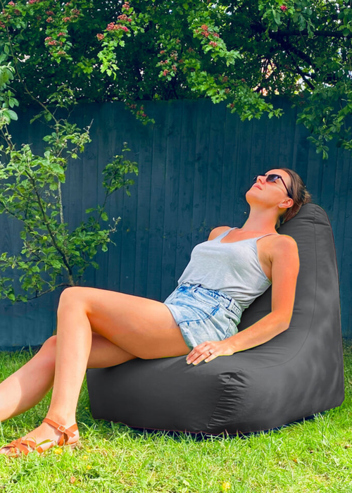 rucomfy Indoor/Outdoor Lounge Chair Grey Beanbag - One Size Image 1