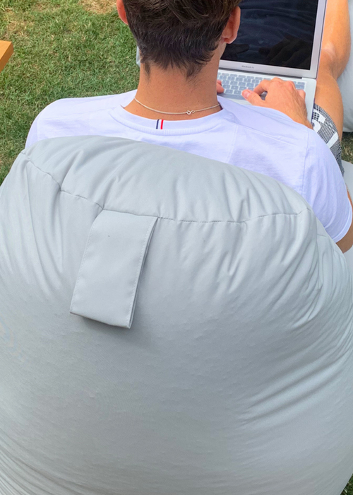 rucomfy Indoor/Outdoor Lounge Chair Platinum Grey Beanbag - One Size Image 2