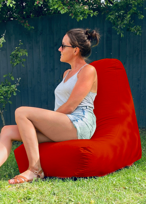 rucomfy Indoor/Outdoor Lounge Chair Red Beanbag - One Size Image 1