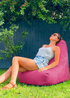 rucomfy Indoor/Outdoor Lounge Chair Cerise Pink Beanbag - One Size Image 2