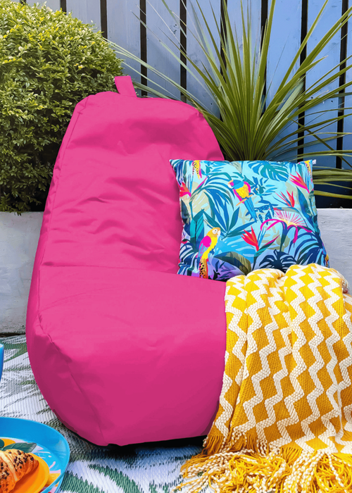 rucomfy Indoor/Outdoor Lounge Chair Cerise Pink Beanbag - One Size Image 1