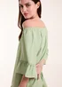 Blue Vanilla Green On Off Shoulder Tunic Dress - S/M Image 3