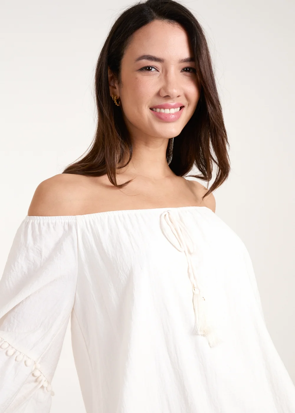 Blue Vanilla Ivory On Off Shoulder Tunic Dress - S/M Image 3