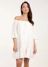 Blue Vanilla Ivory On Off Shoulder Tunic Dress - S/M Image 1