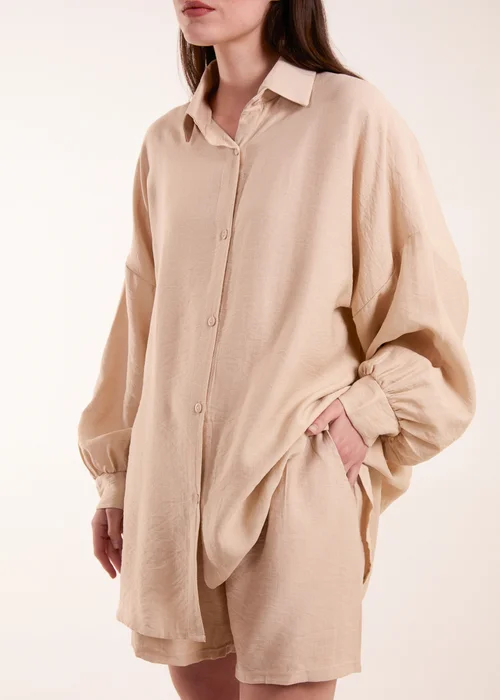 Blue Vanilla Stone Linen Shorts & Shirt Set - One Size Image 3