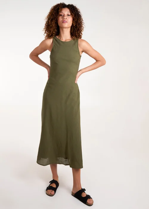 Blue Vanilla Khaki Bias Cut Midi Dress - 18 Image 4