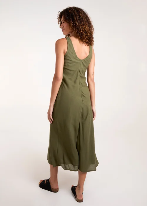 Blue Vanilla Khaki Bias Cut Midi Dress - 18 Image 2