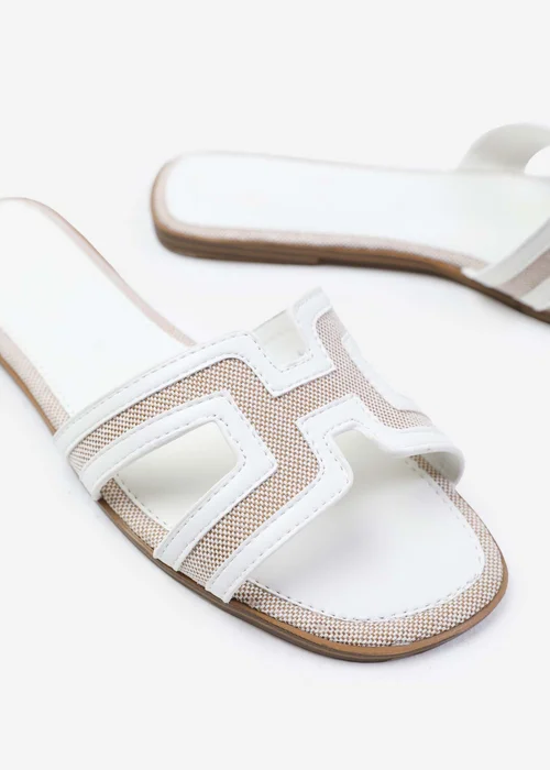 Where's That From Surge White Pu Cut Out Strap Sandals - 6 Image 1
