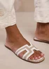 Where's That From Surge White Pu Cut Out Strap Sandals - Size 3 Image 1
