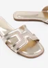 Where's That From Surge Gold Metallic Cut Out Strap Sandals - Size 4 Image 2