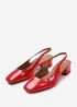 Where's That From Michigan Red Patent Square Toe Slingback Heels - Size 4 Image 2