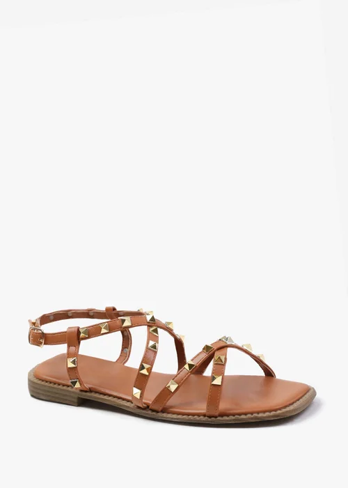 Where's That From Montana Tan Gladiator Sandal With Studd Detail - 7 Image 1