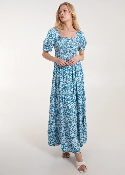 Blue Vanilla Blue Milkmaid Square Neck Short Puff Sleeve Maxi Dress - 12 Image 4
