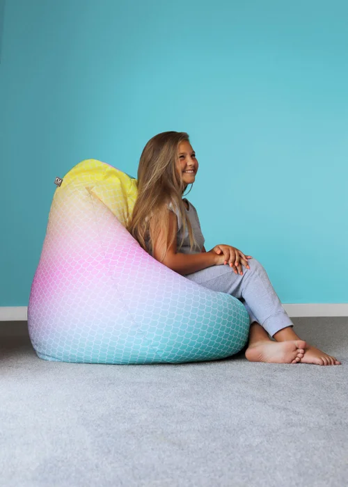 rucomfy Printed Extra Large Classic Mermaid Ombre Beanbag - One Size Image 1