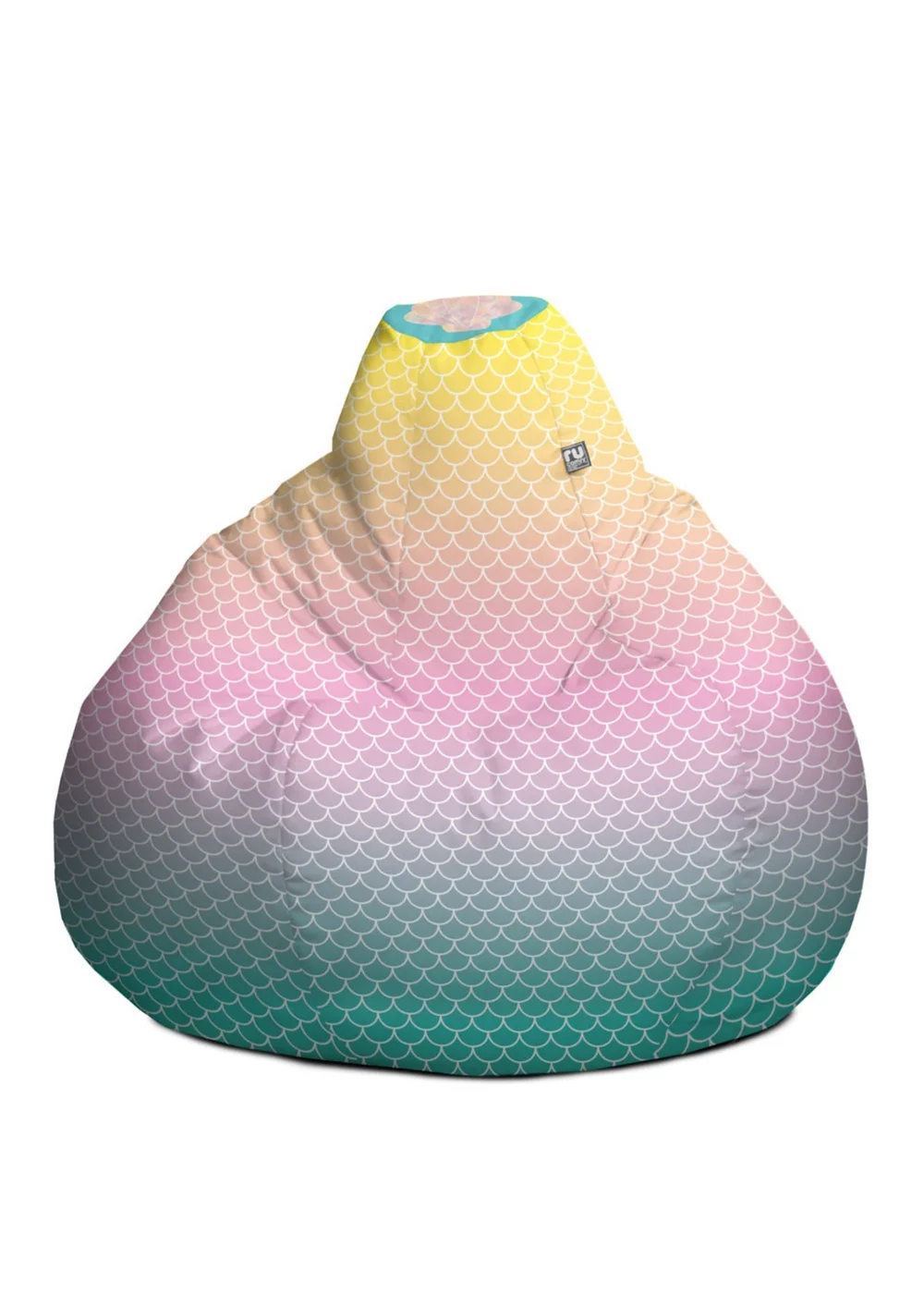 rucomfy Printed Extra Large Classic Mermaid Ombre Beanbag - One Size Image 2