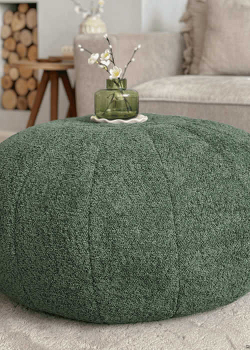rucomfy Snug Pouffe Dark Green Beanbag - One Size Image 2