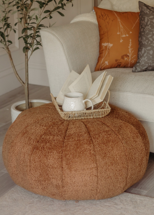 rucomfy Snug Pouffe Rust Beanbag - One Size Image 1