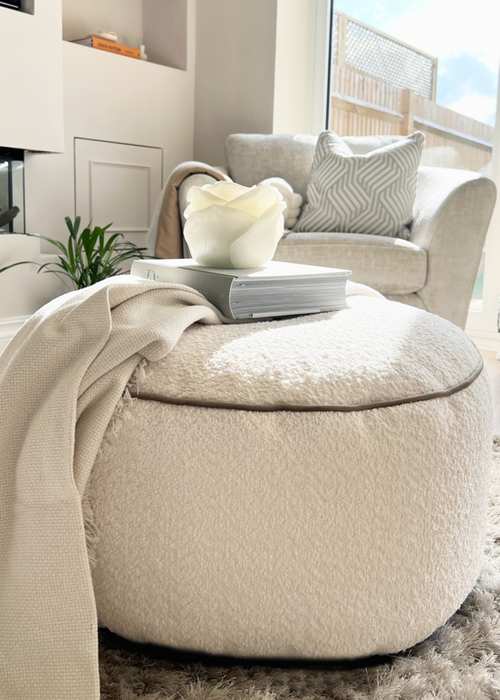 rucomfy Snug Drum Pouffe Natural Beanbag - One Size Image 3