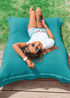 rucomfy Indoor/Outdoor Giant Squashy Squarbie Turquoise Beanbag - One Size Image 1