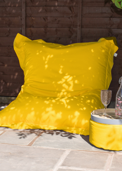 rucomfy Indoor/Outdoor Giant Squashy Squarbie Yellow Beanbag - One Size Image 1