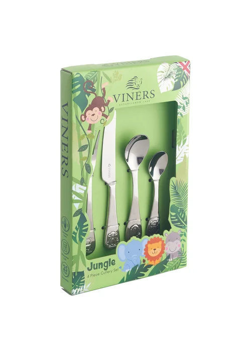 Viners Jungle Kids 4 Piece Cutlery Set - One Size Image 3