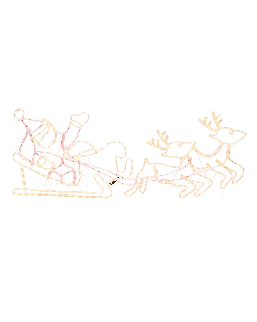 WeRChristmas White Santa Sleigh Reindeer Led Rope Light Silhouette 156 Cm - No Size Image 1