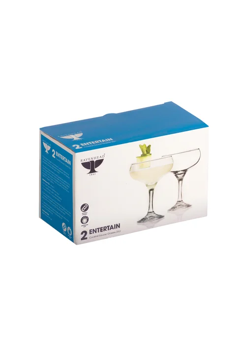 Ravenhead Entertain Set of 4 Cocktail Saucer Glasses - One Size Image 4