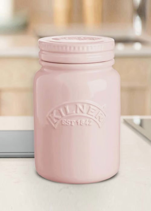 Kilner Set of 3 Ceramic Storage Jars Dusky Pink - One Size Image 2