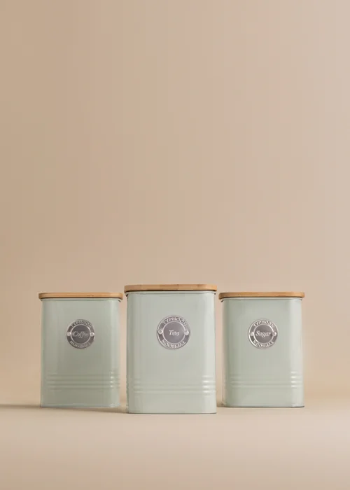 Typhoon Living Squircle Set of 3 Tea, Coffee, Sugar Storage Canisters (1.3 ltr) - One Size Image 2