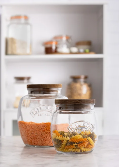 Kilner Set of 2 Universal Wooden Lid Jars (2ltr & 0.85ltr) - One Size Image 3