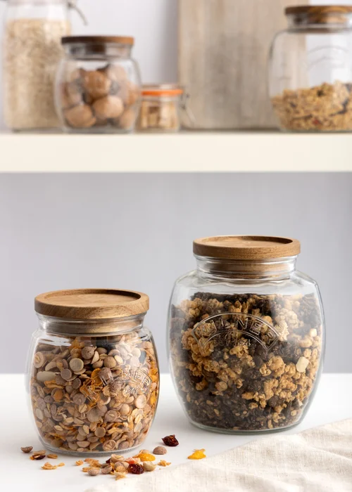 Kilner Set of 2 Universal Wooden Lid Jars (2ltr & 0.85ltr) - One Size Image 4