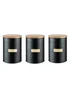 Typhoon Otto Black Set of 3 Tea, Coffee, Sugar Storage Jars - One Size Image 1