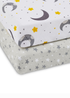 Ickle Bubba Light Grey Fitted Cot Bed Sheets Cosmic Aura 2 Pack - 70 X 140 Image 3