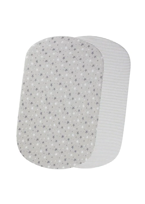 Ickle Bubba Grey Fitted Crib Sheets Cosmic Aura 2 Pack - 60 X 110 Image 1