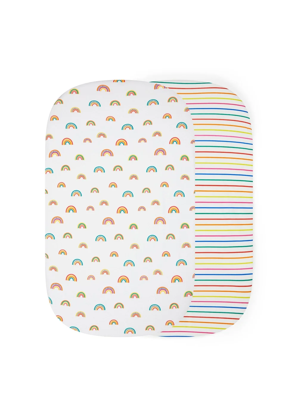 Ickle Bubba White Fitted Crib Rainbow Dreams Sheets 2 Pack - 60 X 110 Image 1