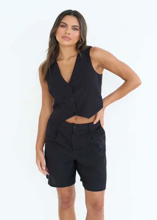 Urban Bliss Black Linen Blend Short - 16 Image 1