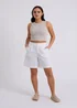 Urban Bliss White Linen Blend Short - 8 Image 3
