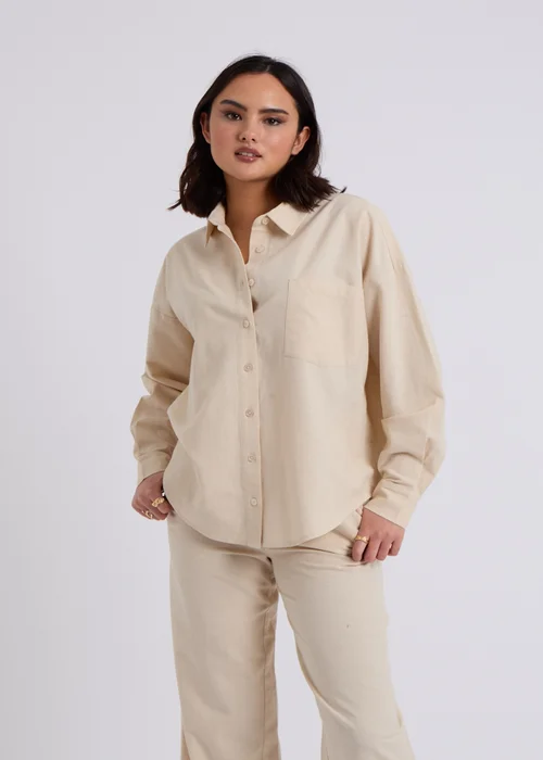 Urban Bliss Stone Linen Blend Oversized Shirt - Size 10 Image 1