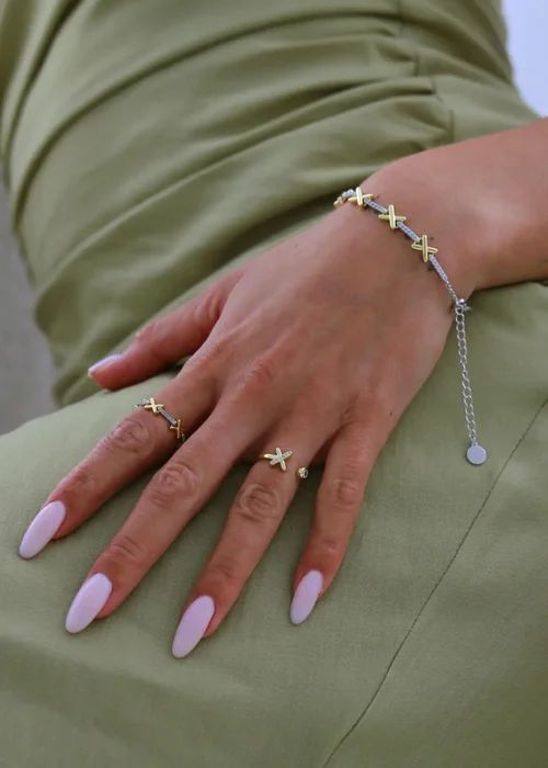 Say It With Gold Kiss Adjustable Ring - One Size Image 2