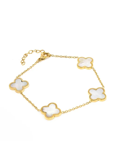 Say It With Gold Clover Chain Bracelet - One Size Image 1