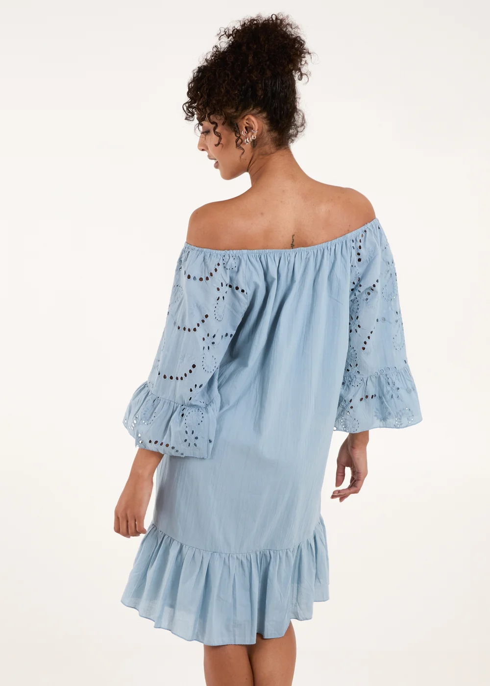 Blue Vanilla Blue Broderie Tunic Smock Dress - L Image 2