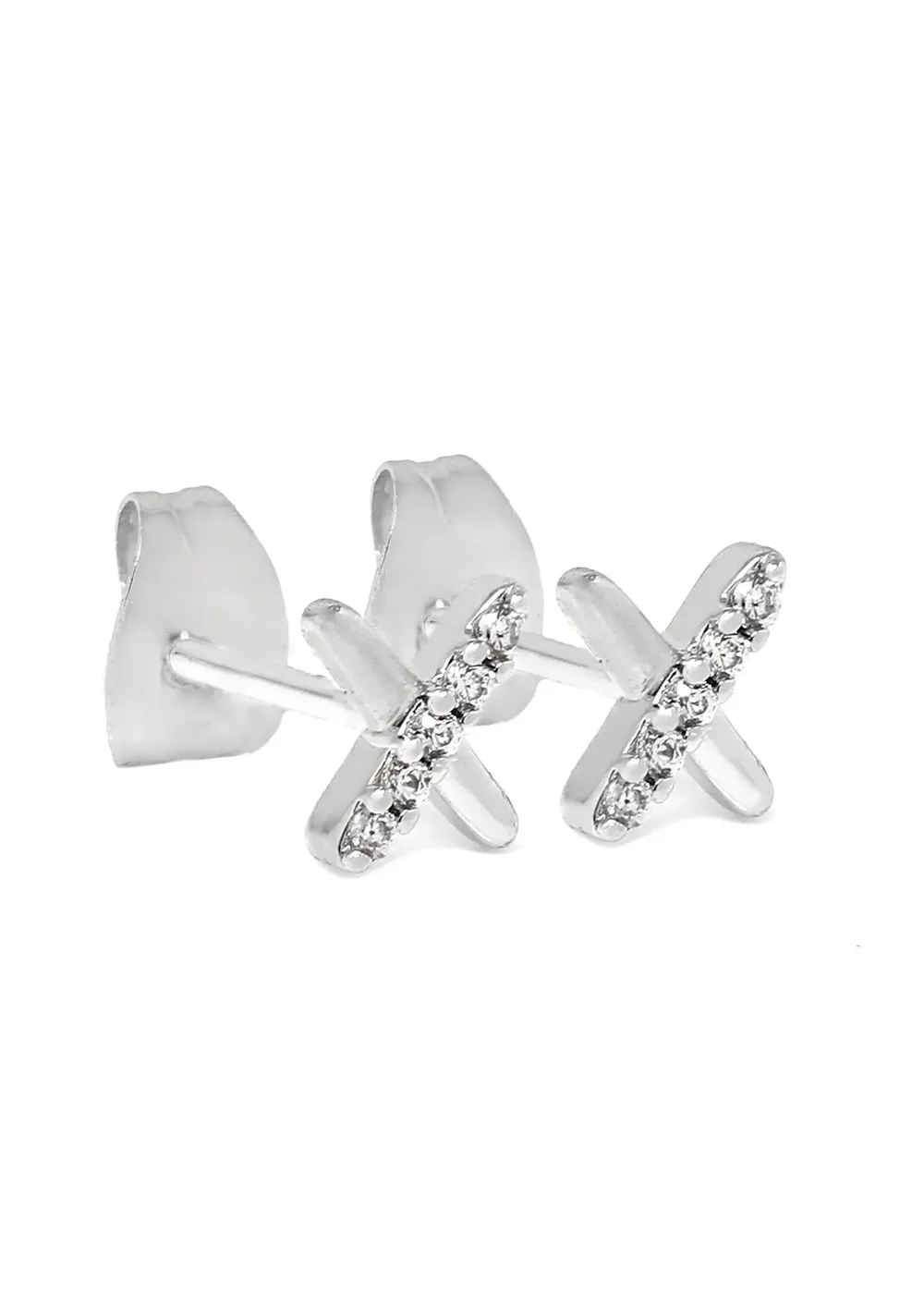Say It With Silver Kiss Earrings - One Size Image 1