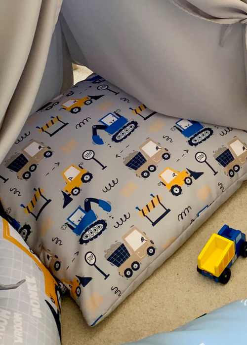 rucomfy Printed Floor Cushion Dig-It Grey Beanbag - One Size Image 1