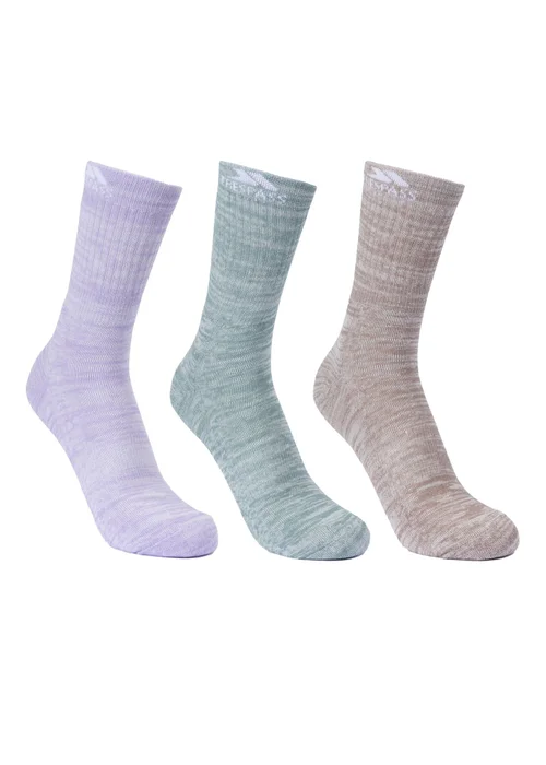 Trespass Forest Green Helvellyn Trekking Socks (Pack of 3) - A65 Image 1