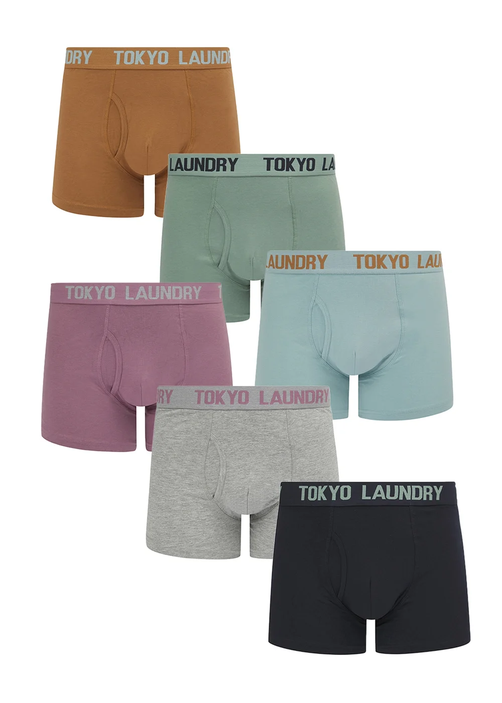 Tokyo Laundry Grey Cotton 6-Pack Boxers - XXL Image 1